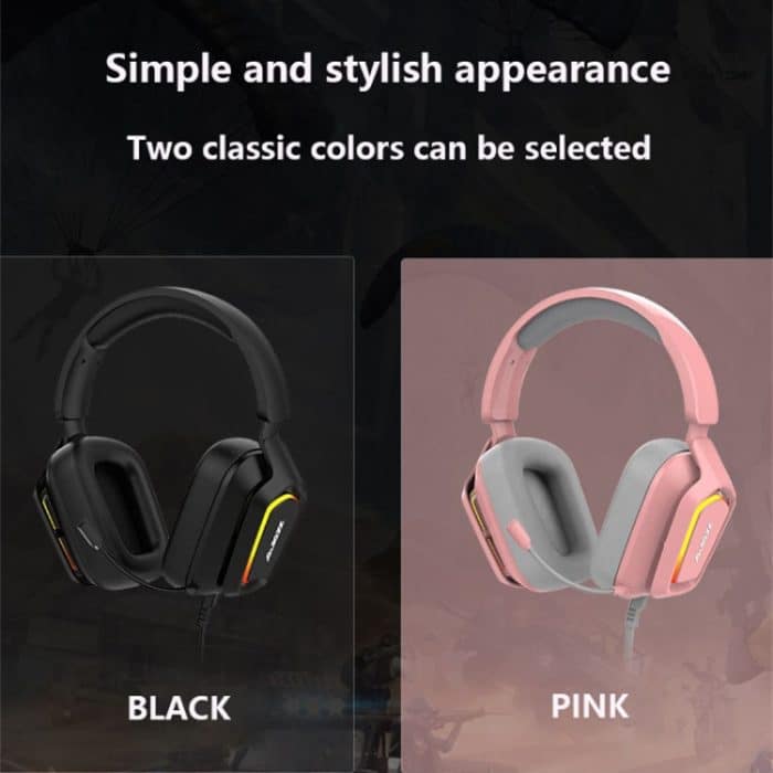 Ajazz AX368 RGB-Headset mit Audioerkennung für Computerspiele, AX368 3.5mm Version Pink, AX368 3.5mm Version Black, AX368 7.1 Channel Version Pink, AX368 7.1 Channel Version Black – Bild 2
