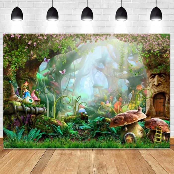 150 x 210 cm Fantasy Forest Fotografie Hintergrund Stoff Cartoon Kinder Party Dekoration Hintergrund – Bild 2