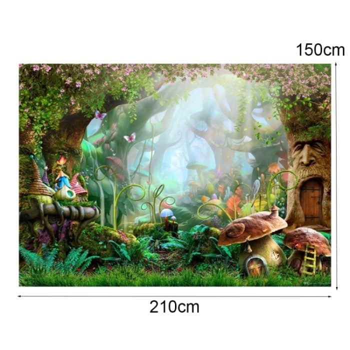 150 x 210 cm Fantasy Forest Fotografie Hintergrund Stoff Cartoon Kinder Party Dekoration Hintergrund – Bild 4