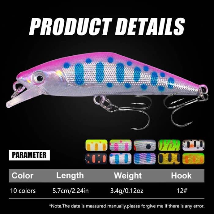 HENGJIA 5,7 cm 3,4 g Microbe Road Lures Langsam sinkender Minnow-Kunstköder, 1, 2, 3, 4, 5 – Bild 5