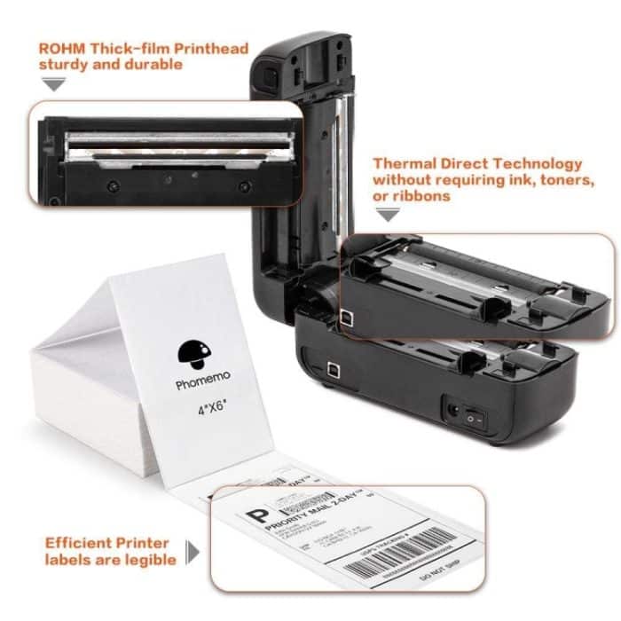 Phomemo PM246S Adressetikettendrucker Thermopapier Express E-Manifest-Drucker – Bild 4
