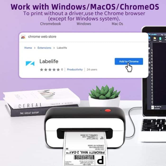 Phomemo PM246S Adressetikettendrucker Thermopapier Express E-Manifest-Drucker – Bild 7