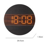 G218B Holz Wohnzimmer Digital Display Uhr Home Dekoration Wanduhr – Bild 4