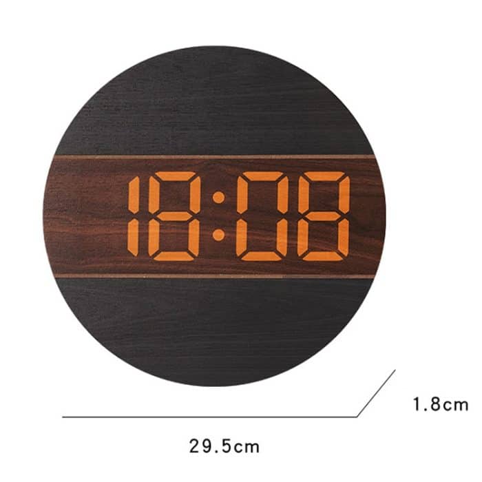 G218B Holz Wohnzimmer Digital Display Uhr Home Dekoration Wanduhr – Bild 4