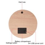 G218B Holz Wohnzimmer Digital Display Uhr Home Dekoration Wanduhr – Bild 5