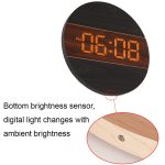 G218B Holz Wohnzimmer Digital Display Uhr Home Dekoration Wanduhr – Bild 6