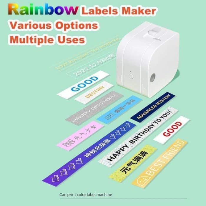 Für Phomemo P12 / P12 Pro 12 mm x 4 m Etikettenband für Verbrauchsmaterialien, Black Word On White Thermal Paper, Black Word On White Synthetic Paper, Black Word On White Thermal Transfer, Black Word On Transparent Synthetic Paper... – Bild 4