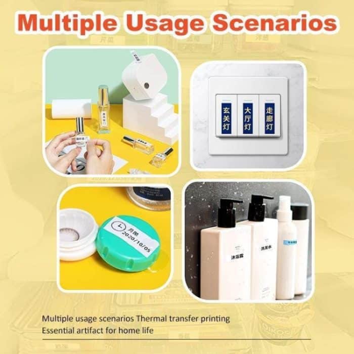 Für Phomemo P12 / P12 Pro 12 mm x 4 m Etikettenband für Verbrauchsmaterialien, Black Word On White Thermal Paper, Black Word On White Synthetic Paper, Black Word On White Thermal Transfer, Black Word On Transparent Synthetic Paper... – Bild 5