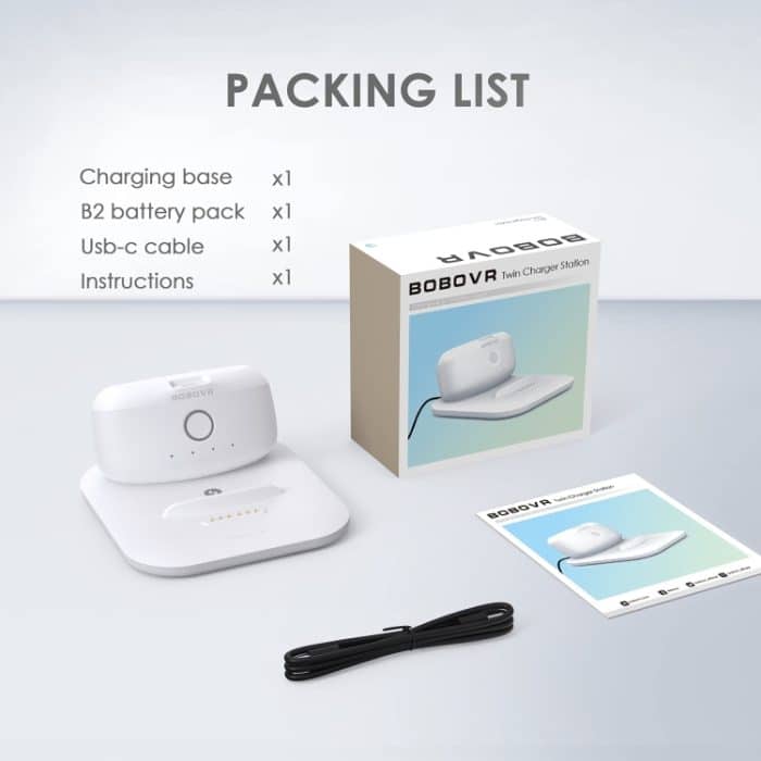 BOBOVR Twin Charger Station Magnetische Ladestation für Quest 3 Kopfgurt B2 Akku – Bild 6