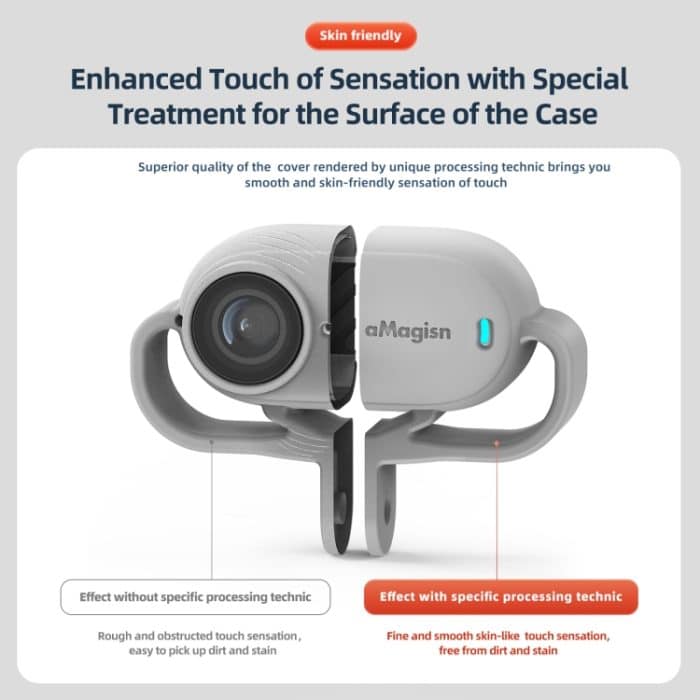 Für Insta360 GO 3 aMagisn Silikonhülle Kamera Schutzzubehör, Horizontal Gray, Vertical Gray, Horizontal Black, Vertical Black – Bild 7