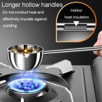 Kacheeg Edelstahl-Heißölpfanne für die Küche, kleiner Ölausgießlöffel, Glossy, Froested, 304 Single Layer Steel, 316 Triple Layer Steel – Bild 6