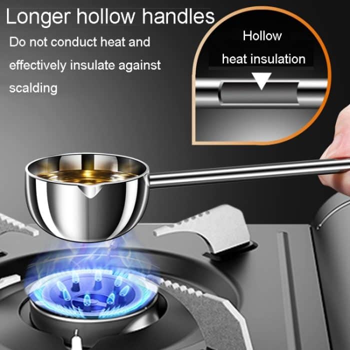 Kacheeg Edelstahl-Heißölpfanne für die Küche, kleiner Ölausgießlöffel, Glossy, Froested, 304 Single Layer Steel, 316 Triple Layer Steel – Bild 6