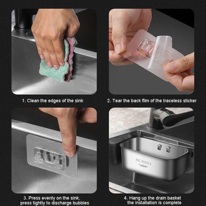 Kacheeg Filter- und Entwässerungsregal für Speisereste für Tanks, Waschbecken, Aufbewahrung, Müllregal, Rectangular Silver, Rectangular Black, Extended Silver, Extended Black, Triangle Silver – Bild 6