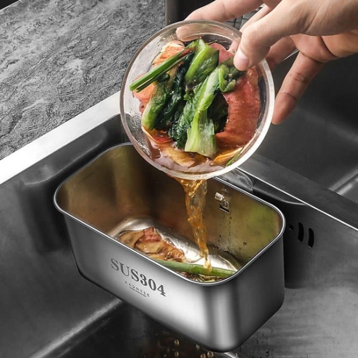 Kacheeg Filter- und Entwässerungsregal für Speisereste für Tanks, Waschbecken, Aufbewahrung, Müllregal, Rectangular Silver, Rectangular Black, Extended Silver, Extended Black, Triangle Silver – Bild 8