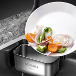 Kacheeg Filter- und Entwässerungsregal für Speisereste für Tanks, Waschbecken, Aufbewahrung, Müllregal, Rectangular Silver, Rectangular Black, Extended Silver, Extended Black, Triangle Silver – Bild 9