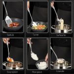 Kacheeg Haushalts-Edelstahl-Spachtel, Küchenutensilien, Kochutensilien, Spatula, Soup Spoon, Leaky Spoon, Frying Spatula, Noodle Scoop, Rice Spoon, Storage Frame – Bild 10