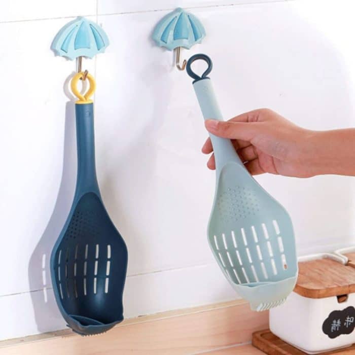 Multifunktionale Knoblauchpresse, Filter, Schlitzlöffel, Babynahrung, Mahlwerkzeuge, White Gray, Blue Light Blue, Deep Blue Yellow – Bild 4