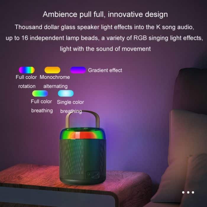 Tragbarer Bluetooth-Lautsprecher für Zuhause, kleiner Outdoor-Karaoke-Audio, Y1 White, Y1 Pink, Y1 Black, Y2 White, Y2 Pink, Y2 Black – Bild 11