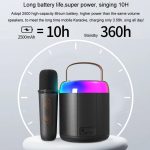 Tragbarer Bluetooth-Lautsprecher für Zuhause, kleiner Outdoor-Karaoke-Audio, Y1 White, Y1 Pink, Y1 Black, Y2 White, Y2 Pink, Y2 Black – Bild 4