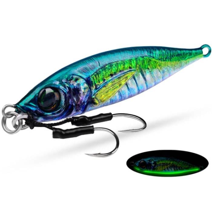 TBD0604511101A.jpg PROBEROS LF137 3D Spray Painted Bionic Lure Warp Bass Leader Fish Long Casting Süßwasser Meer Leuchtender Angelköder, 28g, 40g – Bild 1