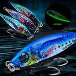 PROBEROS LF137 3D Spray Painted Bionic Lure Warp Bass Leader Fish Long Casting Süßwasser Meer Leuchtender Angelköder, 28g, 40g – Bild 2