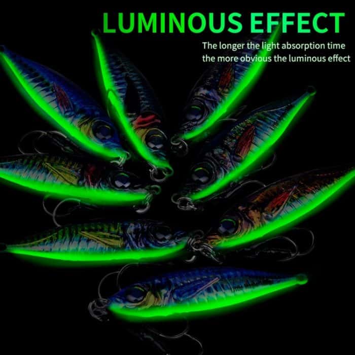 PROBEROS LF137 3D Spray Painted Bionic Lure Warp Bass Leader Fish Long Casting Süßwasser Meer Leuchtender Angelköder, 28g, 40g – Bild 10