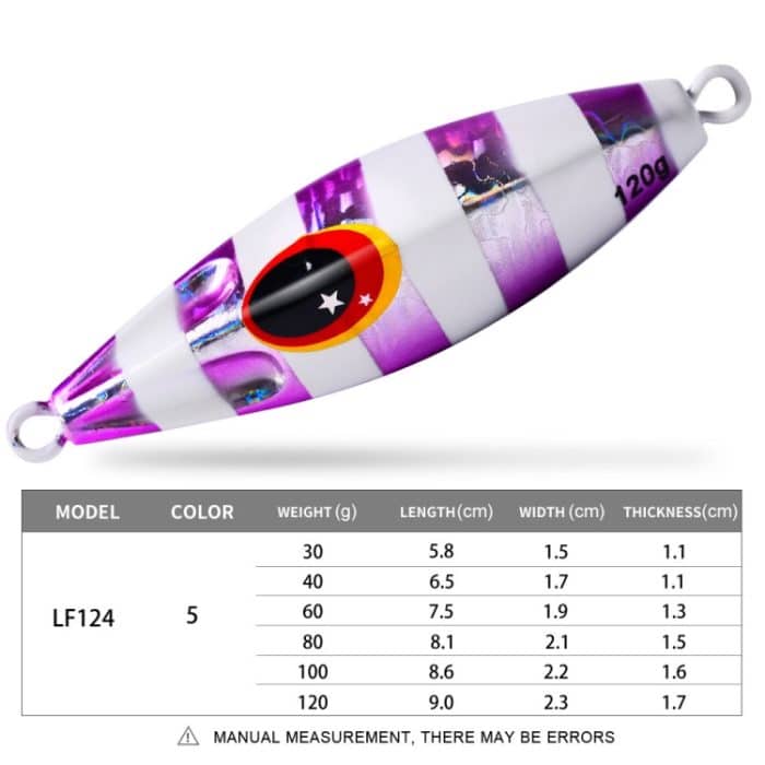 PROBEROS LF124 Tiefsee-Eisenplatten-Blei-Fisch-Angelköder, langsam sinkender, schaukelnder, leuchtender Boots-Angelköder, 30g – Bild 6