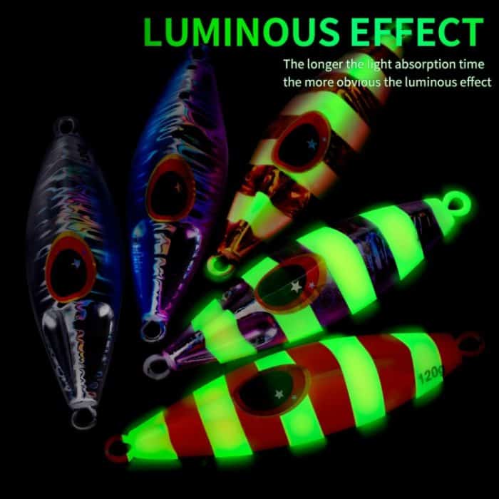 PROBEROS LF124 Tiefsee-Eisenplatten-Blei-Fisch-Angelköder, langsam sinkender, schaukelnder, leuchtender Boots-Angelköder – Bild 10