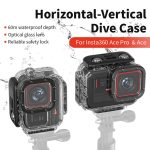 aMagisn Horizontales und vertikales Schießtauchgehäuse, 60 m wasserdichtes Gehäusezubehör, For Insta360 Ace Pro, For Insta360 Ace – Bild 2