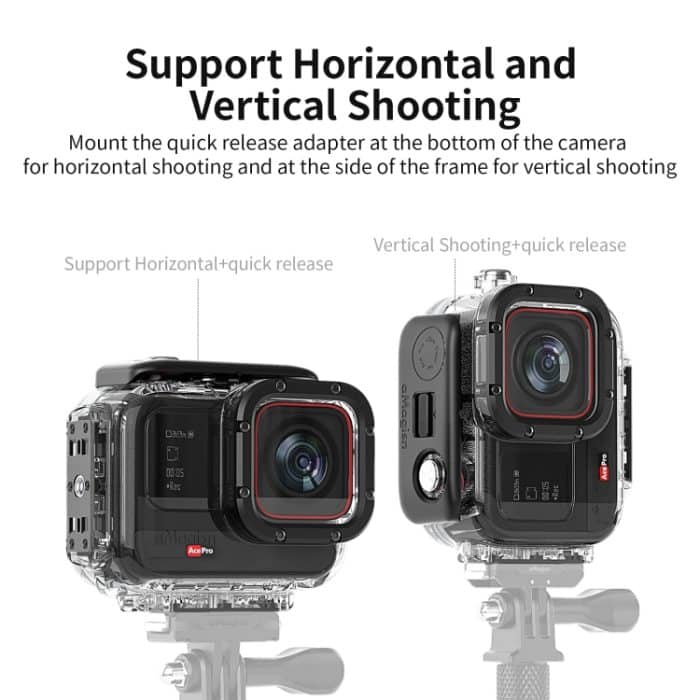 aMagisn Horizontales und vertikales Schießtauchgehäuse, 60 m wasserdichtes Gehäusezubehör, For Insta360 Ace Pro, For Insta360 Ace – Bild 8
