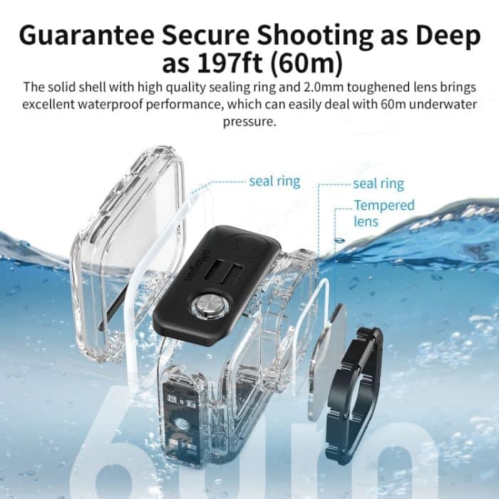 aMagisn Horizontales und vertikales Schießtauchgehäuse, 60 m wasserdichtes Gehäusezubehör, For Insta360 Ace Pro, For Insta360 Ace – Bild 9