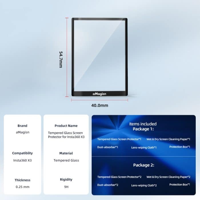 Für Insta360 X3 aMagisn Bildschirm gehärteter Filmschutz Sportkamera-Zubehör, 1set, 2sets – Bild 8