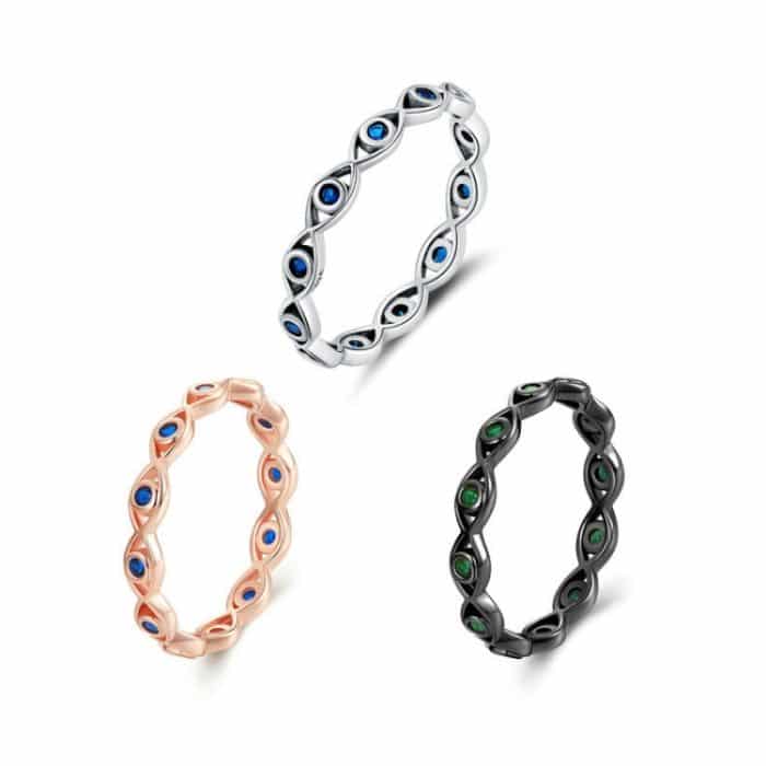 Zirkon-Glücksauge-Ring aus Sterlingsilber S925 – Bild 2