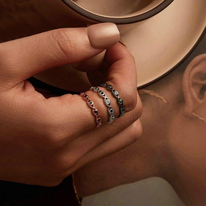 Zirkon-Glücksauge-Ring aus Sterlingsilber S925 – Bild 5