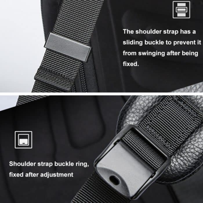 Bopai 61-123291 Laptop-Rucksack aus erstklassigem Rindsleder mit großem Fassungsvermögen und USB+Typ-C-Anschluss, Lychee Pattern, Falling Pattern – Bild 12