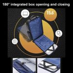 Bopai 61-123291 Laptop-Rucksack aus erstklassigem Rindsleder mit großem Fassungsvermögen und USB+Typ-C-Anschluss, Lychee Pattern, Falling Pattern – Bild 5