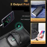 Bopai 61-123291 Laptop-Rucksack aus erstklassigem Rindsleder mit großem Fassungsvermögen und USB+Typ-C-Anschluss, Lychee Pattern, Falling Pattern – Bild 7