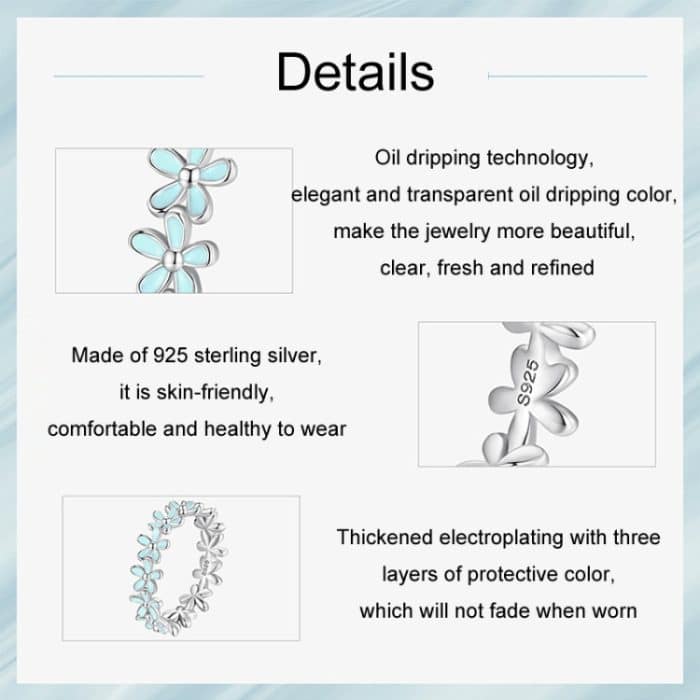 Ring mit tropfendem Blumenarrangement aus S925-Sterlingsilber – Bild 4