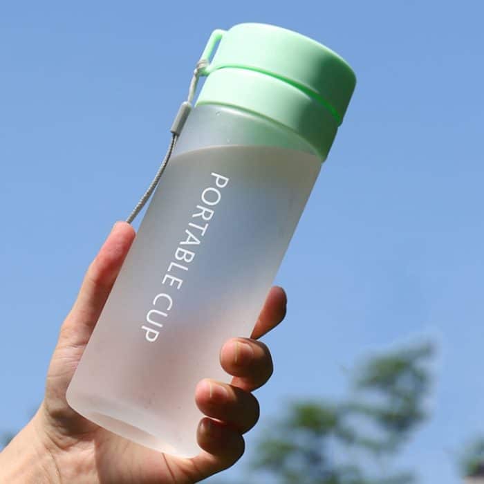 Outdoor-Sportbecher mit großem Fassungsvermögen, gefrosteter Kunststoff, tragbar, auslaufsichere Teetassen, 600Mml Transparent Black, 800ml Transparent Black, 800ml Transparent White, 800ml Transparent Green, 400ml Frosted White – Bild 1