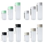 Outdoor-Sportbecher mit großem Fassungsvermögen, gefrosteter Kunststoff, tragbar, auslaufsichere Teetassen, 600Mml Transparent Black, 800ml Transparent Black, 800ml Transparent White, 800ml Transparent Green, 400ml Frosted White – Bild 3