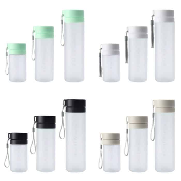 Outdoor-Sportbecher mit großem Fassungsvermögen, gefrosteter Kunststoff, tragbar, auslaufsichere Teetassen, 600Mml Transparent Black, 800ml Transparent Black, 800ml Transparent White, 800ml Transparent Green, 400ml Frosted White – Bild 3