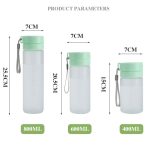 Outdoor-Sportbecher mit großem Fassungsvermögen, gefrosteter Kunststoff, tragbar, auslaufsichere Teetassen, 600Mml Transparent Black, 800ml Transparent Black, 800ml Transparent White, 800ml Transparent Green, 400ml Frosted White – Bild 4