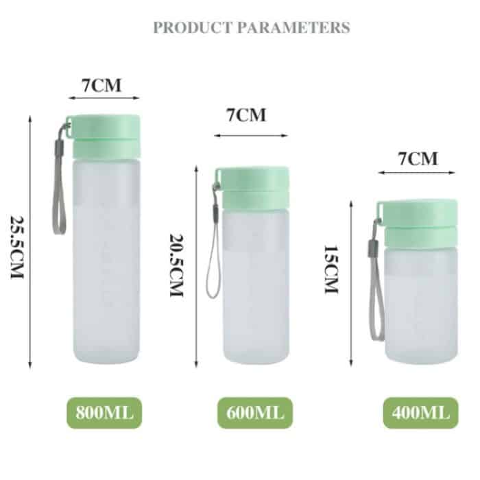 Outdoor-Sportbecher mit großem Fassungsvermögen, gefrosteter Kunststoff, tragbar, auslaufsichere Teetassen, 600Mml Transparent Black, 800ml Transparent Black, 800ml Transparent White, 800ml Transparent Green, 400ml Frosted White – Bild 4