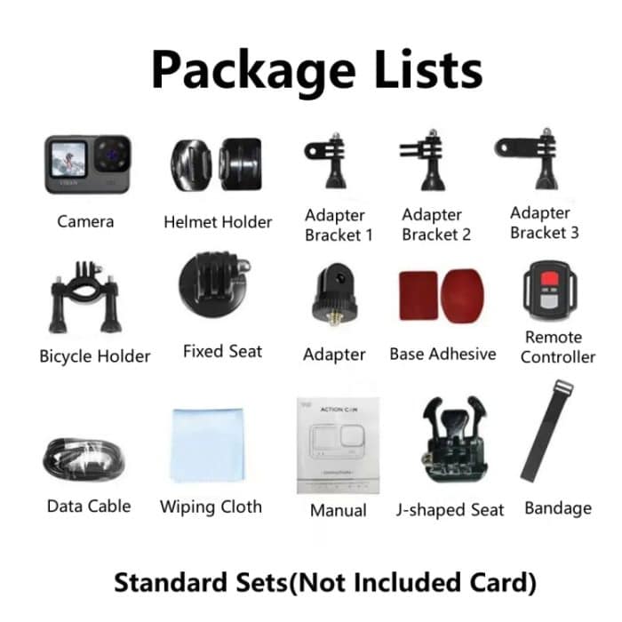 VIRAN V9 4K Dual-Farbbildschirm Tauchen Anti-Shake Action Kamera Outdoor Radfahren Reiserekorder, V9(Square), V9(Round) – Bild 14