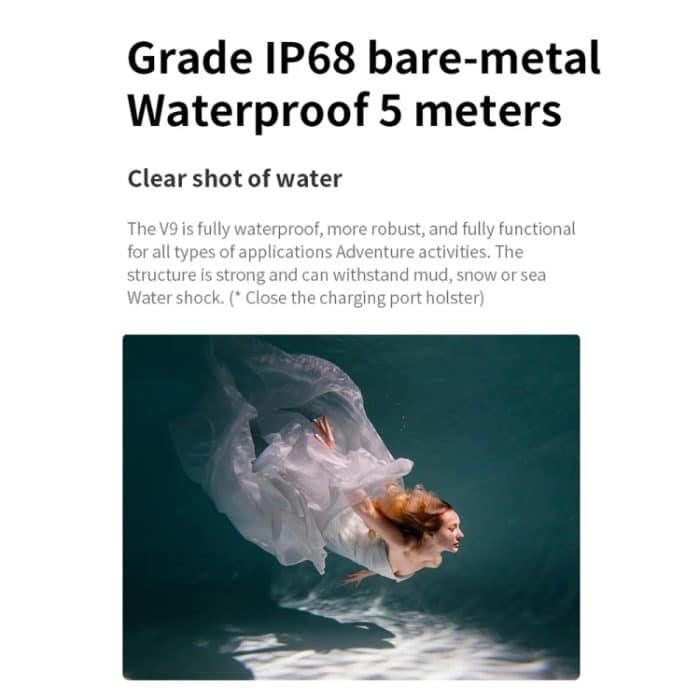 VIRAN V9 4K Dual-Farbbildschirm Tauchen Anti-Shake Action Kamera Outdoor Radfahren Reiserekorder, V9(Square), V9(Round) – Bild 10