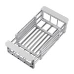 Küchen-Abflussregal, ausziehbares Spülbeckenregal aus Edelstahl, Besteck-Aufbewahrungsorganisator, Small Gray, Large Gray, Large Black