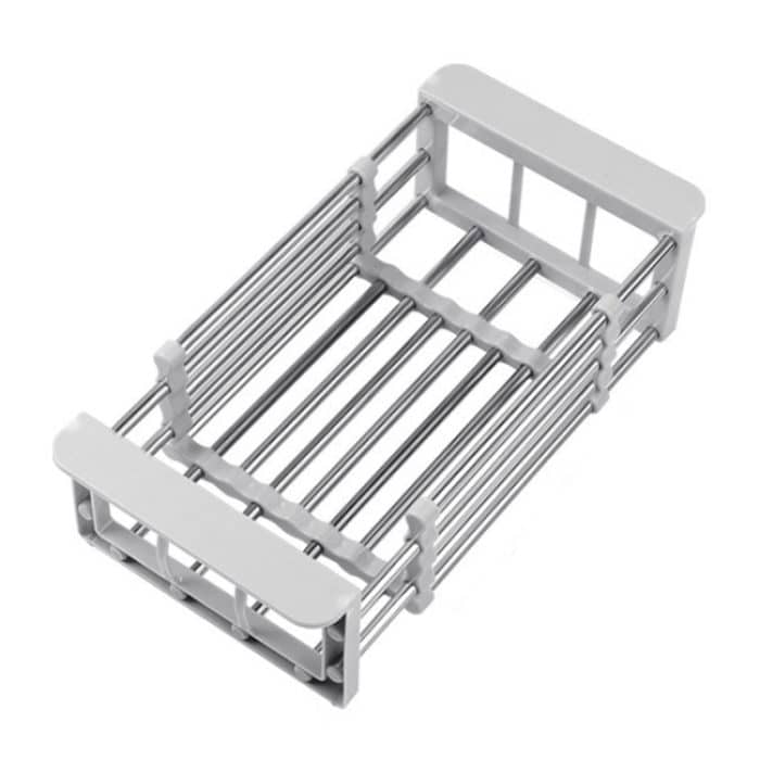 Küchen-Abflussregal, ausziehbares Spülbeckenregal aus Edelstahl, Besteck-Aufbewahrungsorganisator, Small Gray, Large Gray, Large Black – Bild 1