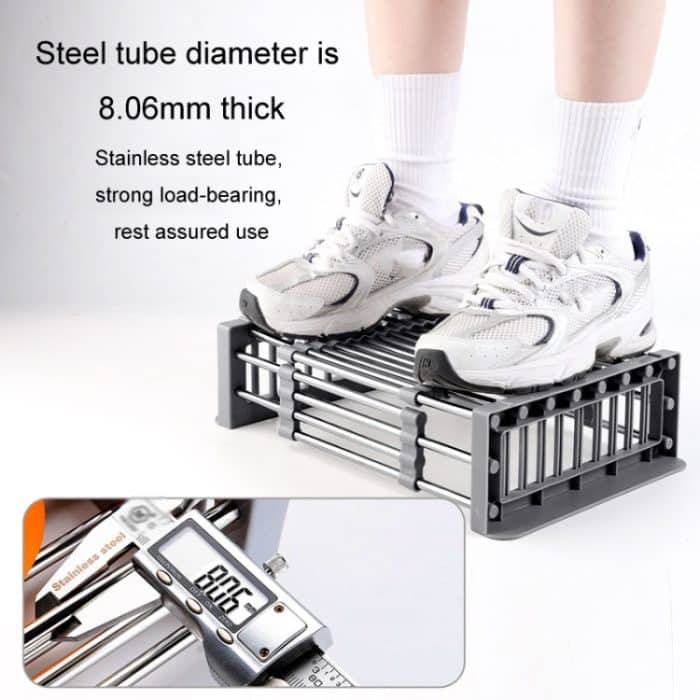 Küchen-Abflussregal, ausziehbares Spülbeckenregal aus Edelstahl, Besteck-Aufbewahrungsorganisator, Small Gray, Large Gray, Large Black – Bild 4