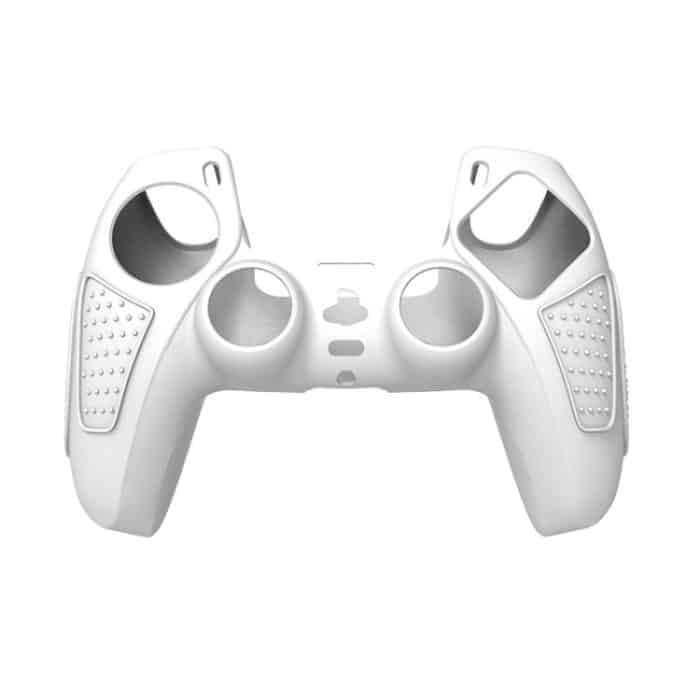 Für PS5 Gamepad Silikon Schutzhülle Anti-skid Weiche Silikon Abdeckung, White, Blue, Black, White+2 Hats, Blue+2 Hats – Bild 1