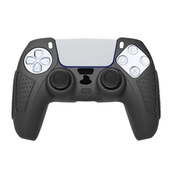 Für PS5 Gamepad Silikon Schutzhülle Anti-skid Weiche Silikon Abdeckung, White, Blue, Black, White+2 Hats, Blue+2 Hats – Bild 3